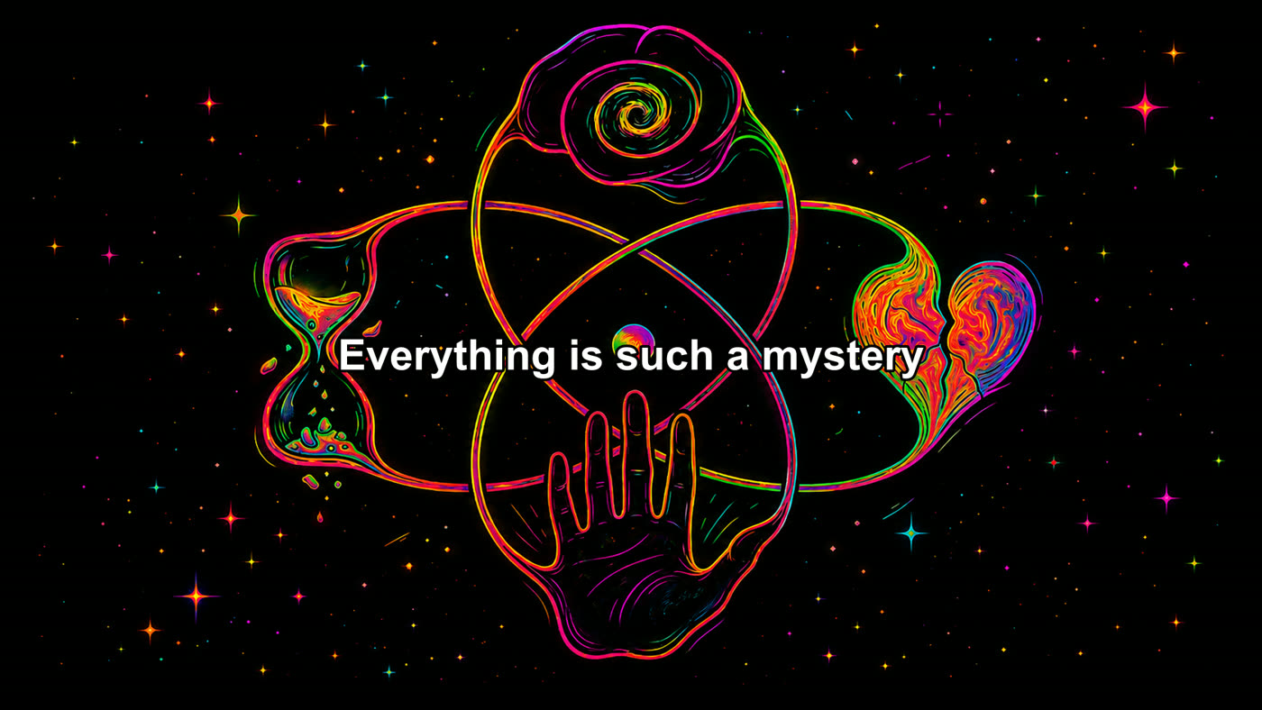 A lyric line rendered in Arial Bold at the Medium size over
                  the album artwork.